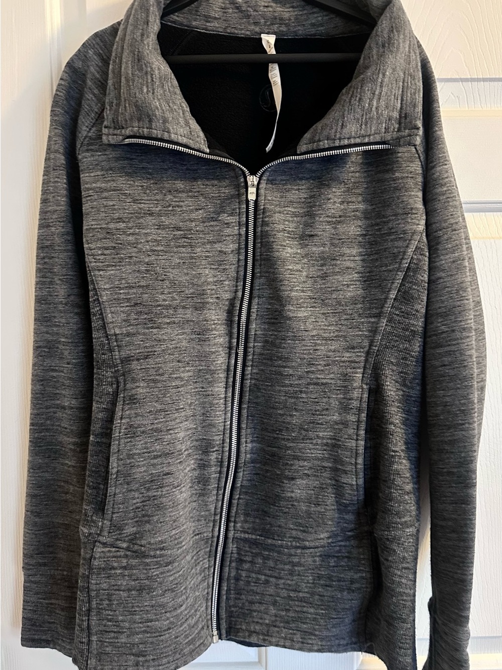 lululemon Black and Gray Athletic Jacket with Size 12 Tag